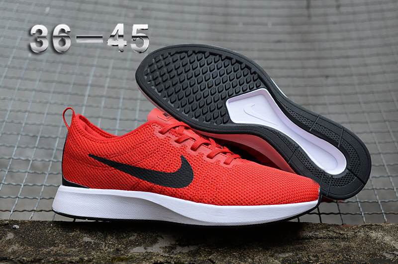 Women Nike Dualtone Racer Premium Red Black White Shoes - Click Image to Close